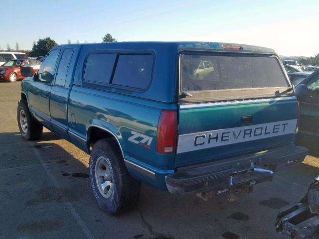 2GCEK19K7P1262011 - 1993 CHEVROLET GMT-400 K1 TEAL photo 3