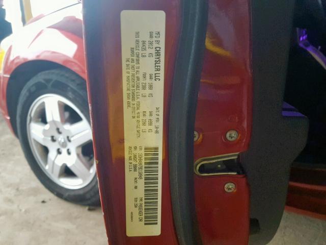 1B3HB48A79D160949 - 2009 DODGE CALIBER SX RED photo 10