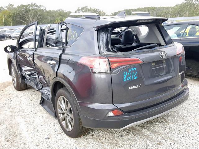 JTMYFREV2JJ158216 - 2018 TOYOTA RAV4 LIMIT GRAY photo 3