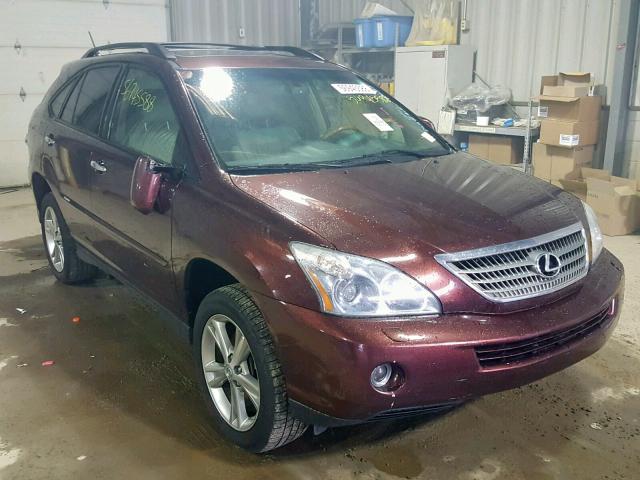 JTJHW31U982068492 - 2008 LEXUS RX 400H BURGUNDY photo 1