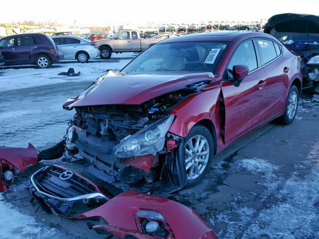 JM1BM1W77G1326275 - 2016 MAZDA 3 TOURING RED photo 2