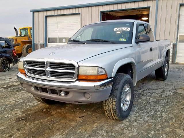 1B7GG22N01S325834 - 2001 DODGE DAKOTA SILVER photo 2