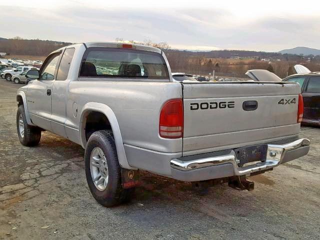 1B7GG22N01S325834 - 2001 DODGE DAKOTA SILVER photo 3