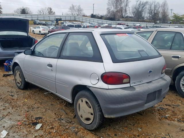 2C1MR2266X6701595 - 1999 CHEVROLET METRO SILVER photo 3