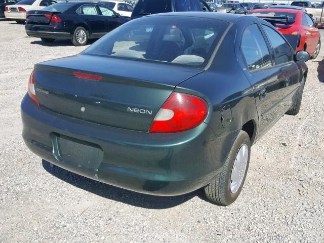 1B3ES46C61D176149 - 2001 DODGE NEON SE GREEN photo 4