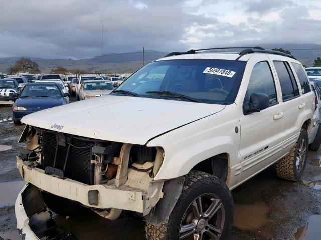 1J8GW58N94C333062 - 2004 JEEP GRAND CHER WHITE photo 2