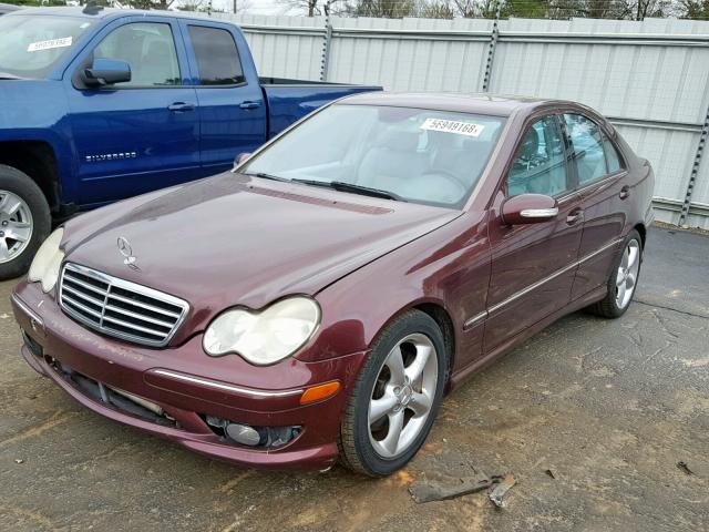 WDBRF52H46F833715 - 2006 MERCEDES-BENZ C GENERATI BURGUNDY photo 2