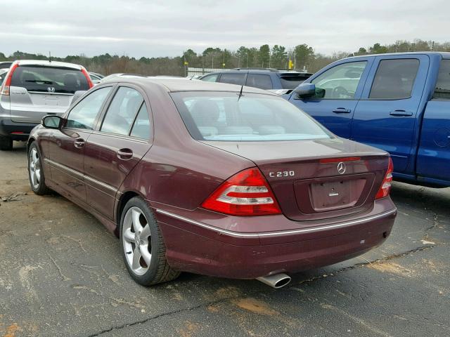 WDBRF52H46F833715 - 2006 MERCEDES-BENZ C GENERATI BURGUNDY photo 3