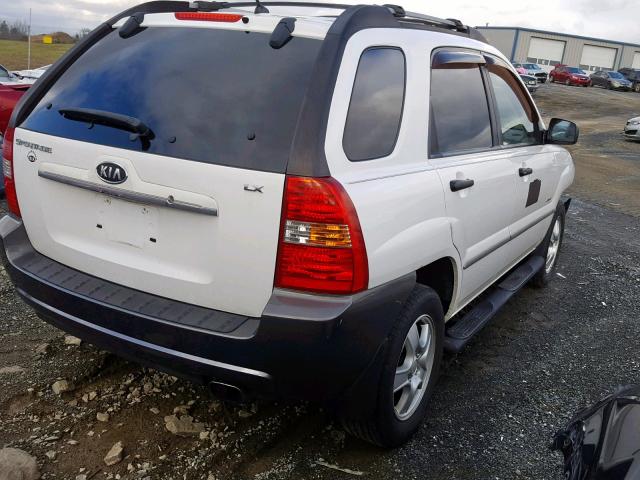 KNDJE724877416359 - 2007 KIA SPORTAGE L WHITE photo 4