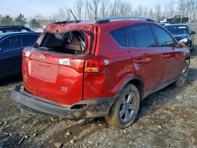 2T3RFREVXFW232446 - 2015 TOYOTA RAV4 XLE RED photo 4