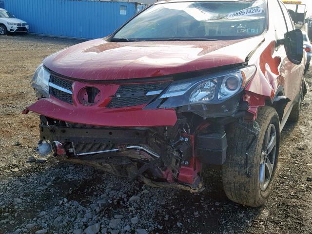 2T3RFREVXFW232446 - 2015 TOYOTA RAV4 XLE RED photo 9