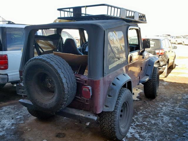 1J4FA49S71P319868 - 2001 JEEP WRANGLER / RED photo 4