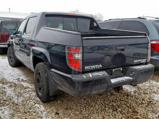 5FPYK1F24CB460660 - 2012 HONDA RIDGELINE BLACK photo 3