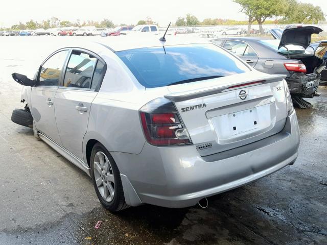 3N1AB6AP6BL690732 - 2011 NISSAN SENTRA 2.0 SILVER photo 3