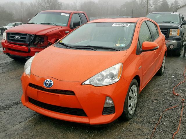 JTDKDTB37C1029645 - 2012 TOYOTA PRIUS C ORANGE photo 2