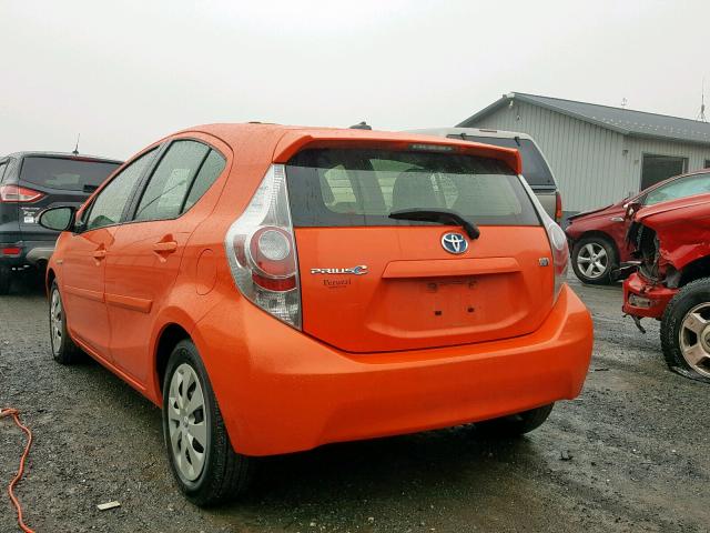 JTDKDTB37C1029645 - 2012 TOYOTA PRIUS C ORANGE photo 3