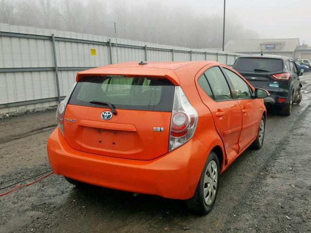 JTDKDTB37C1029645 - 2012 TOYOTA PRIUS C ORANGE photo 4