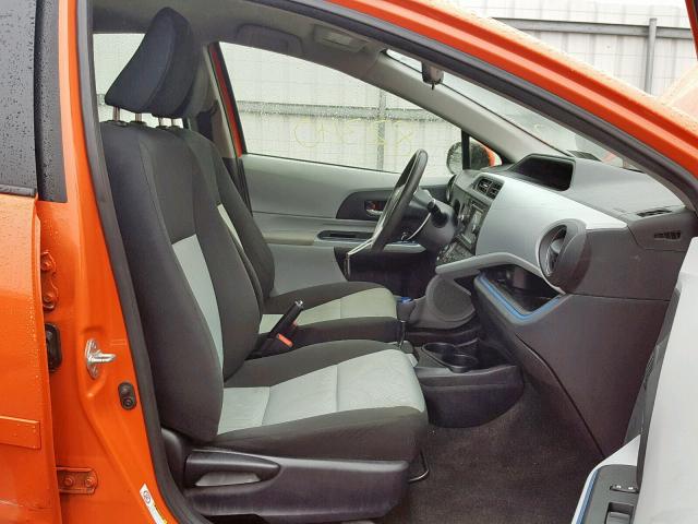 JTDKDTB37C1029645 - 2012 TOYOTA PRIUS C ORANGE photo 5