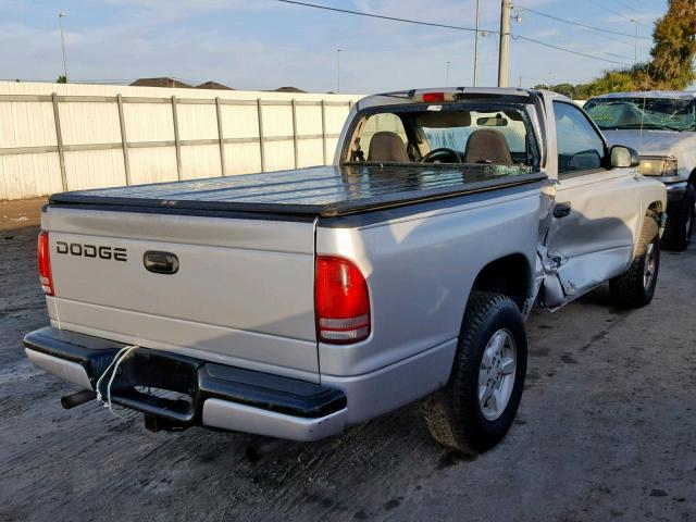 1B7FL36N82S504891 - 2002 DODGE DAKOTA SPO SILVER photo 4