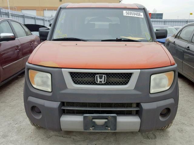 5J6YH185X3L802313 - 2003 HONDA ELEMENT EX ORANGE photo 9