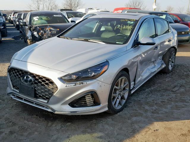 5NPE34AB1JH675333 - 2018 HYUNDAI SONATA SPO SILVER photo 2