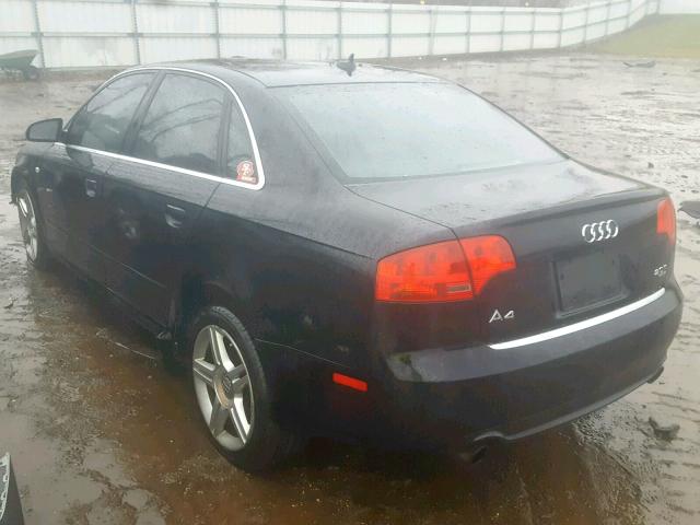 WAUDF78E18A031365 - 2008 AUDI A4 2.0T QU BLACK photo 3