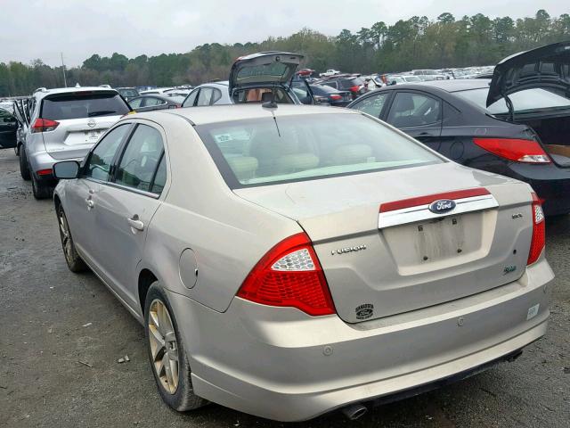 3FAHP0JG1AR343191 - 2010 FORD FUSION SEL TAN photo 3