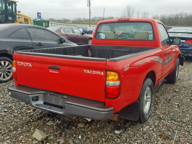 5TENL42N82Z079420 - 2002 TOYOTA TACOMA RED photo 4