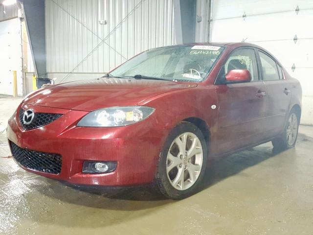 JM1BK32G581135740 - 2008 MAZDA 3 RED photo 2