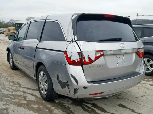 5FNRL5H27BB028559 - 2011 HONDA ODYSSEY LX SILVER photo 3