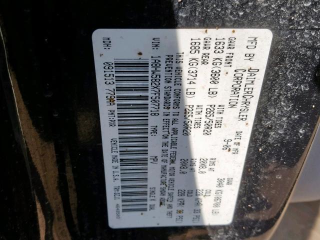 1A8HW582X7F507718 - 2007 CHRYSLER ASPEN LIMI BLACK photo 10