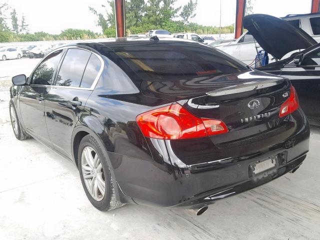 JN1CV6APXDM713406 - 2013 INFINITI G37 BASE BLACK photo 3