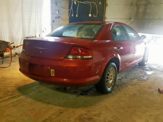 1C3EL46X14N228899 - 2004 CHRYSLER SEBRING LX RED photo 4