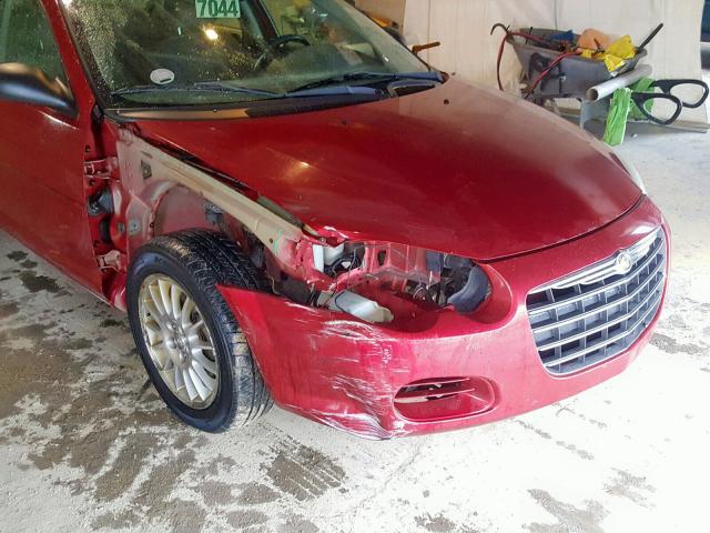 1C3EL46X14N228899 - 2004 CHRYSLER SEBRING LX RED photo 9