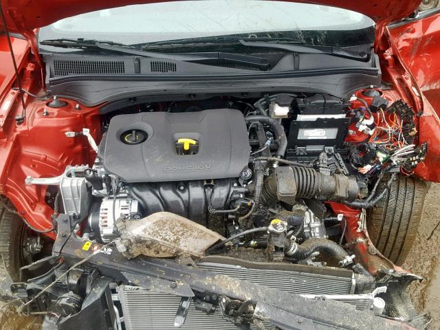 3KPF24AD3KE027264 - 2019 KIA FORTE FE RED photo 7