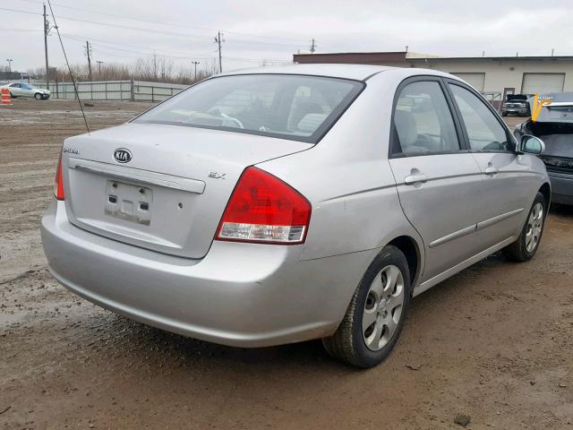 KNAFE221895603773 - 2009 KIA SPECTRA EX SILVER photo 4