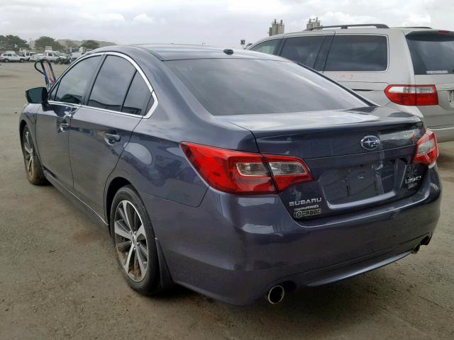 4S3BNEN67F3046470 - 2015 SUBARU LEGACY 3.6 GRAY photo 3