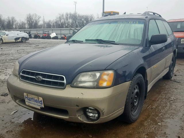 4S3BH6652Y6654465 - 2000 SUBARU LEGACY OUT BLUE photo 2