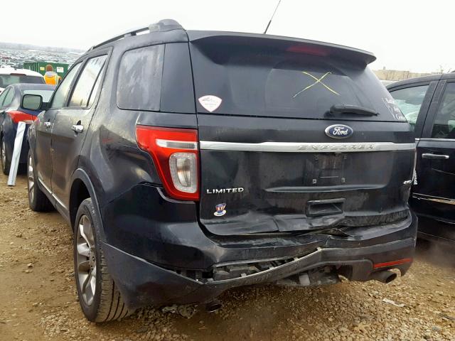 1FMHK8F88CGA79370 - 2012 FORD EXPLORER L BLACK photo 3