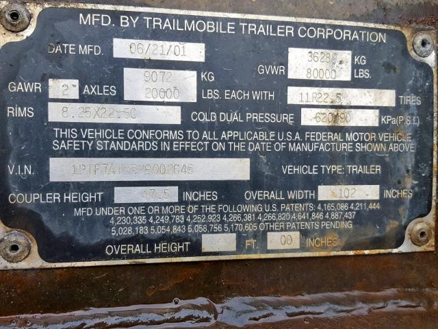 1PTF7ATH529002645 - 2002 OTHER TRAILER BLACK photo 10