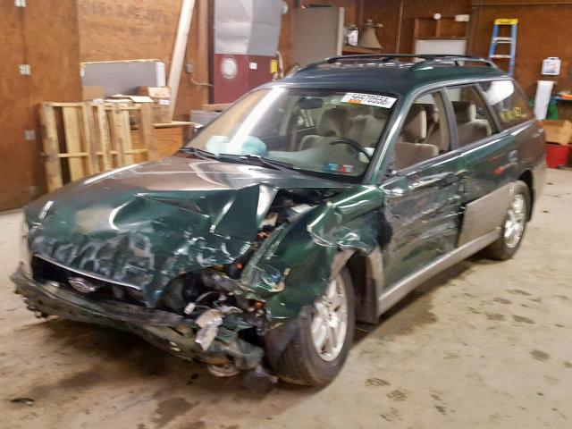 4S3BH665727665544 - 2002 SUBARU LEGACY OUT GREEN photo 2