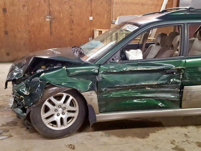 4S3BH665727665544 - 2002 SUBARU LEGACY OUT GREEN photo 9