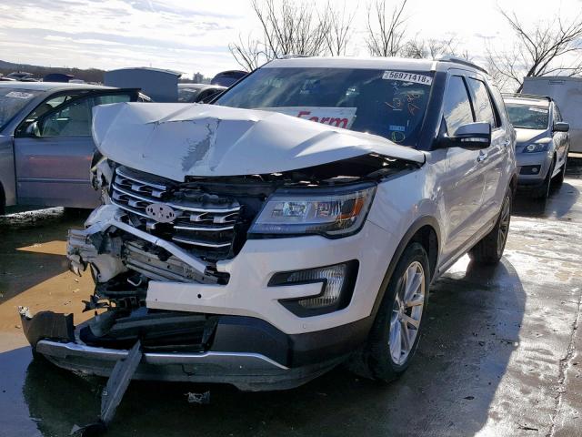 1FM5K8F81GGA20010 - 2016 FORD EXPLORER L WHITE photo 2