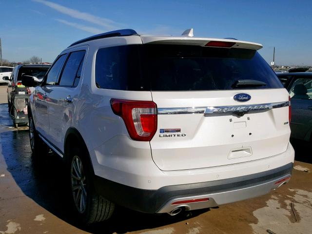 1FM5K8F81GGA20010 - 2016 FORD EXPLORER L WHITE photo 3