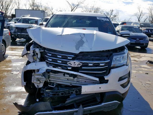 1FM5K8F81GGA20010 - 2016 FORD EXPLORER L WHITE photo 9