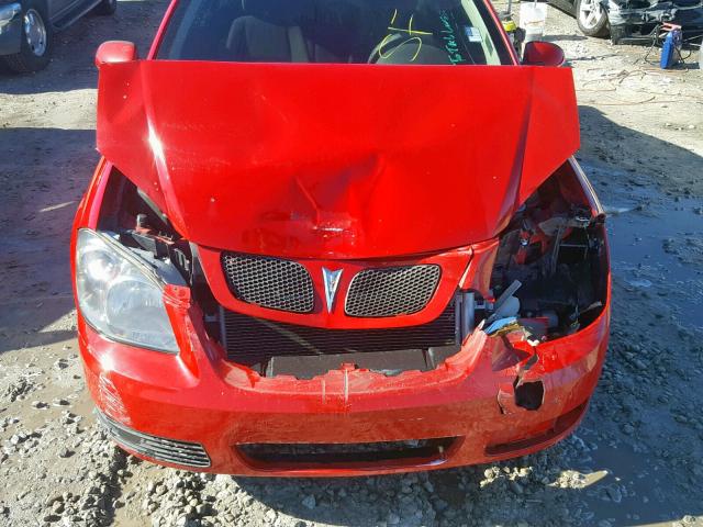 1G2AL15F677282942 - 2007 PONTIAC G5 RED photo 7