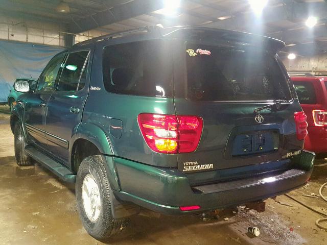 5TDBT48A51S011420 - 2001 TOYOTA SEQUOIA LI GREEN photo 3