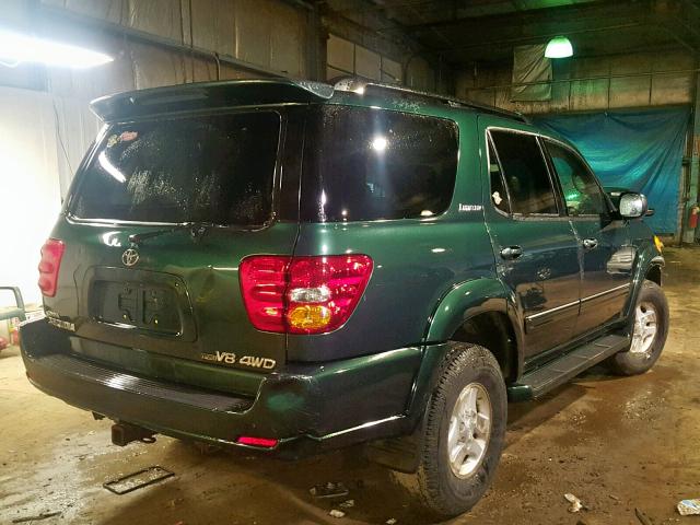 5TDBT48A51S011420 - 2001 TOYOTA SEQUOIA LI GREEN photo 4