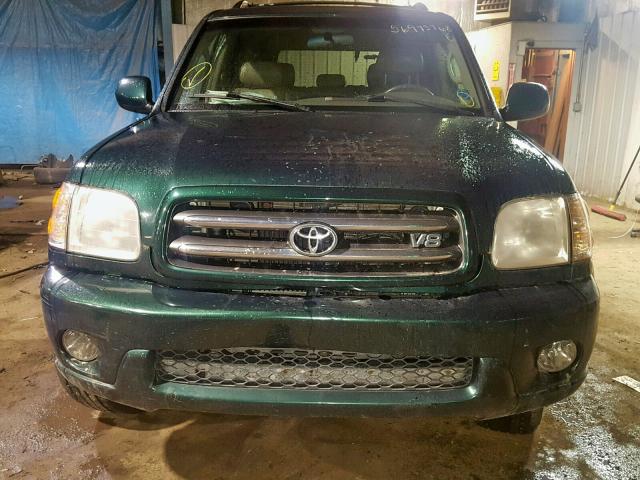 5TDBT48A51S011420 - 2001 TOYOTA SEQUOIA LI GREEN photo 9