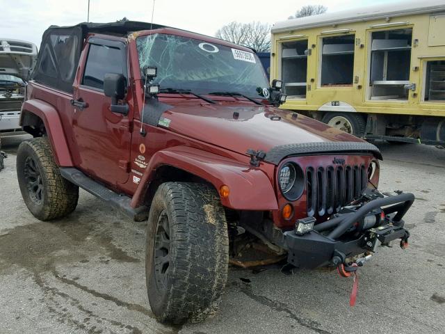 1J4FA54127L153232 - 2007 JEEP WRANGLER S BURGUNDY photo 1